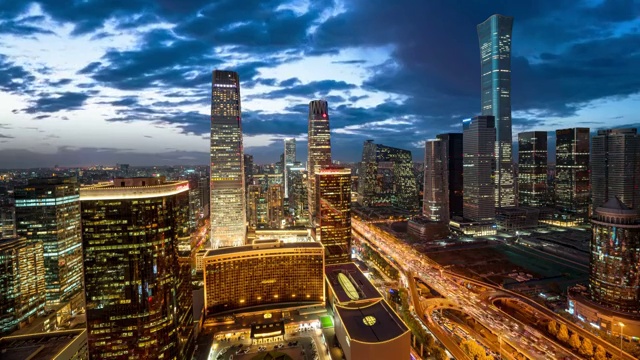 北京cbd夜景视频素材