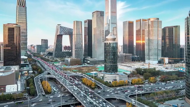 北京国贸桥日落视频素材