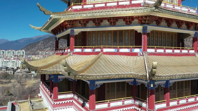 西藏林芝尼洋阁建筑风格视频下载