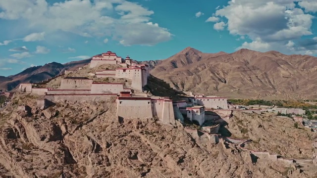 西藏日喀则江孜古堡视频下载