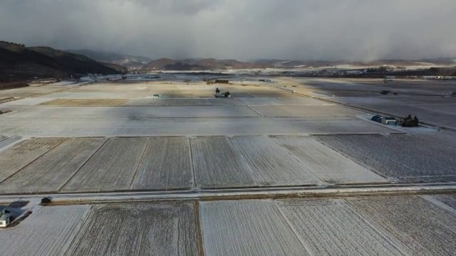 日本北海道冬季乡村田野农田风景视频素材