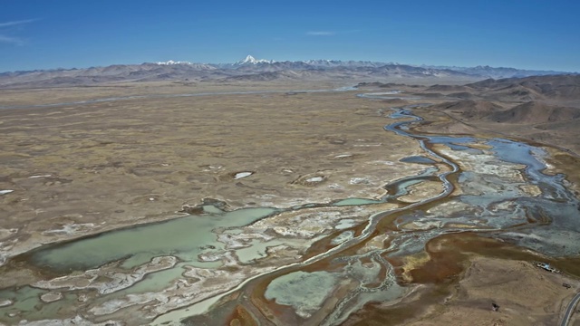西藏风光日喀则雅鲁藏布江河谷湿地视频素材