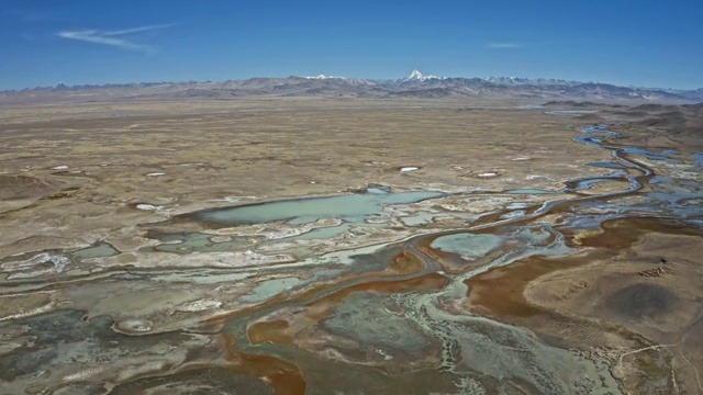 西藏风光日喀则雅鲁藏布江河谷湿地视频素材