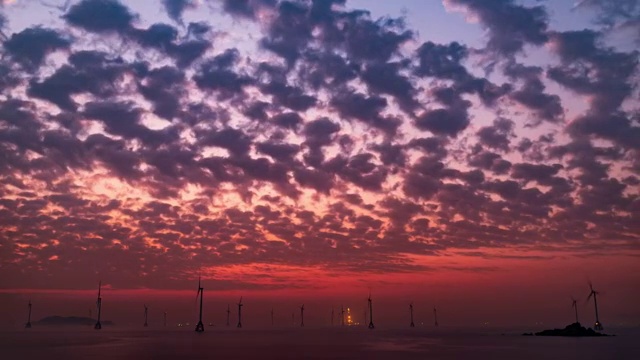 珠海海上风电星空转日出延时视频下载