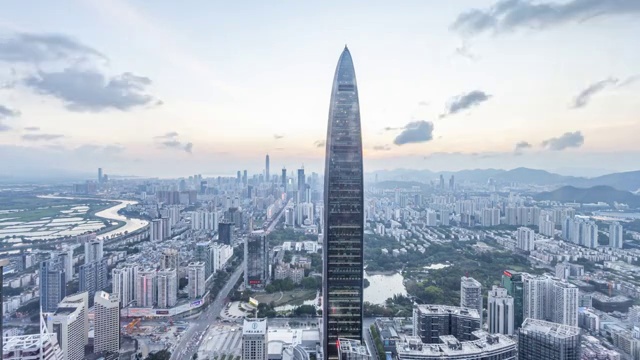 深圳城市天际线和京基100大厦视频素材