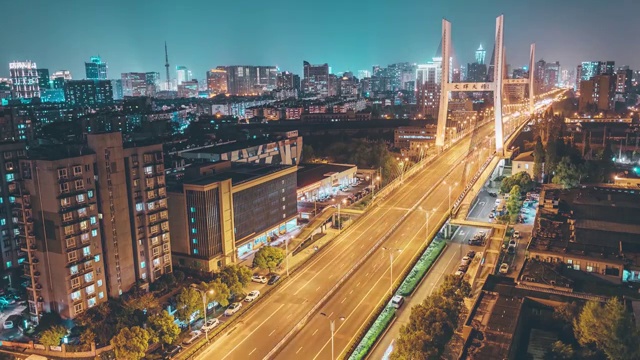 杭州文晖大桥城市夜景视频购买