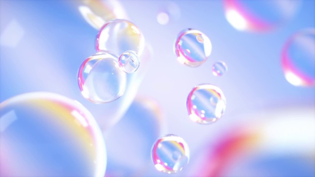 彩色的水珠，三维图形视频素材