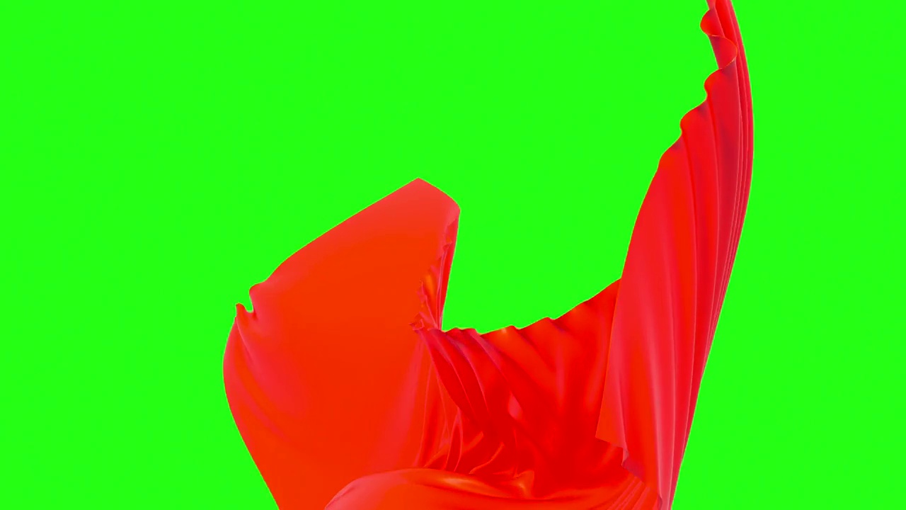 红色流动布料背景 3D渲染视频素材