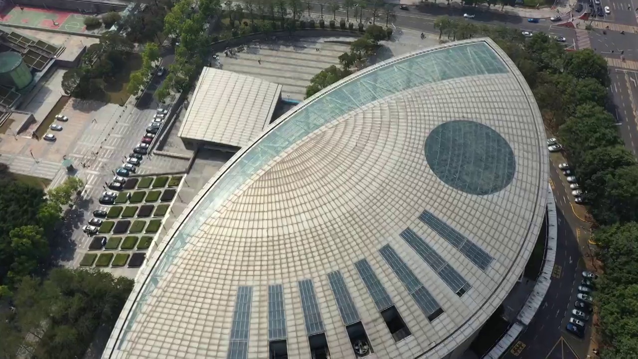 广东省东莞市人民政府中心广场和体育场航拍视频下载
