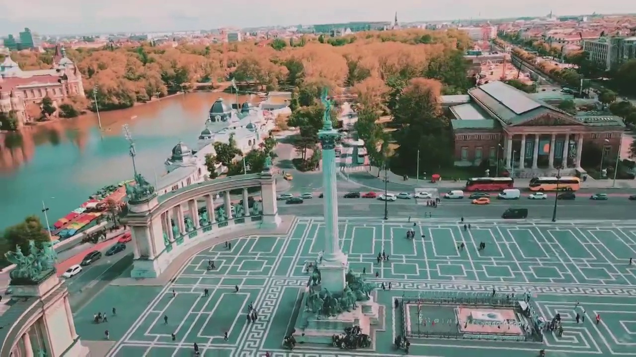 匈牙利布达佩斯英雄广场视频下载