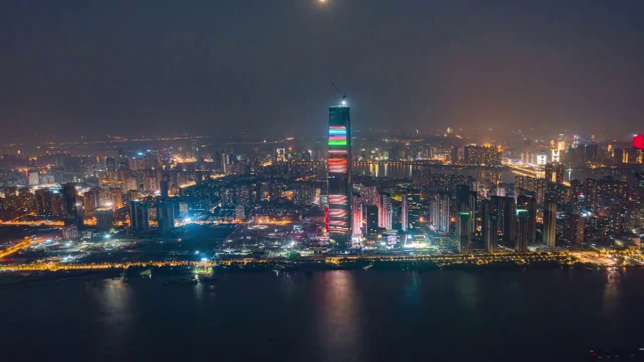无人机航拍武汉城市延时视频素材