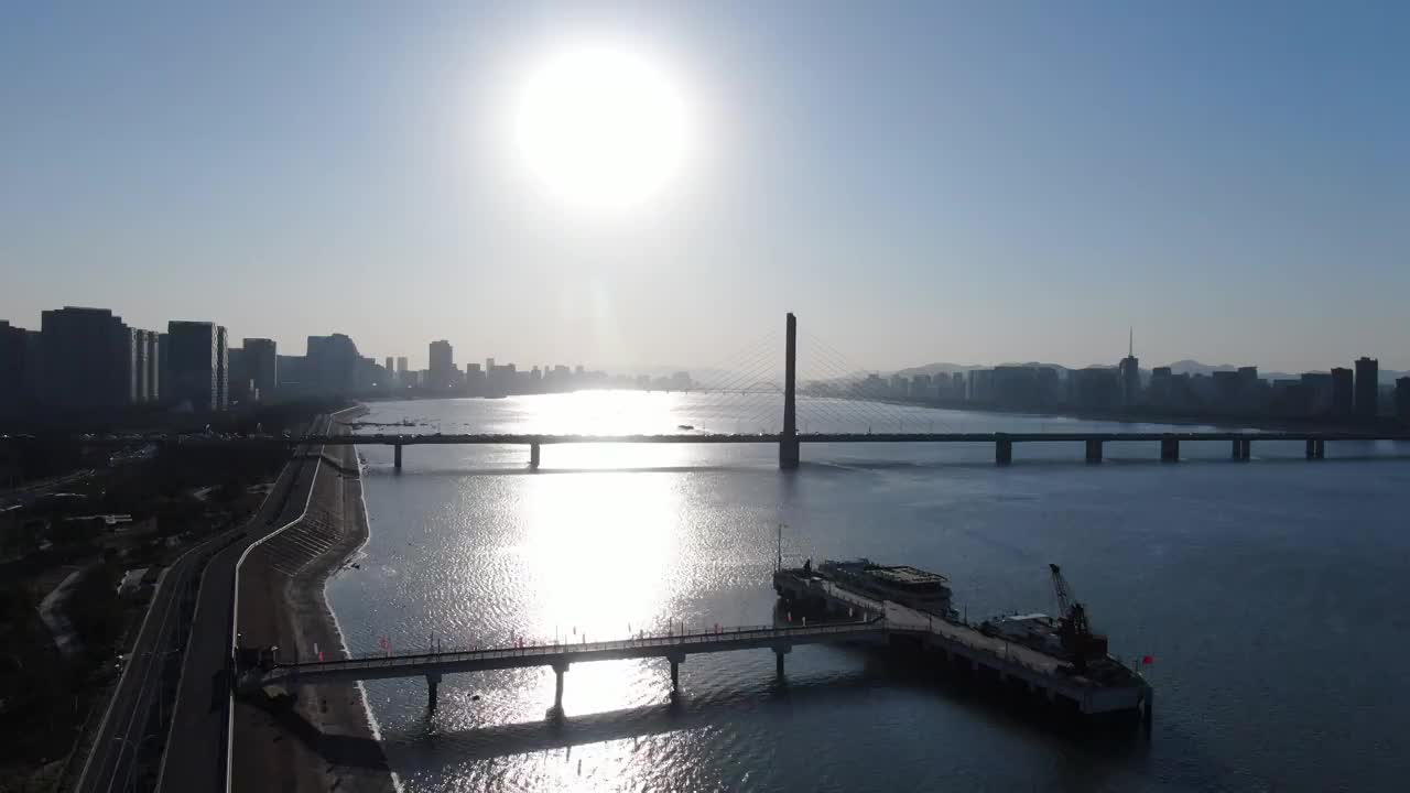 杭州钱江三桥航拍视频素材