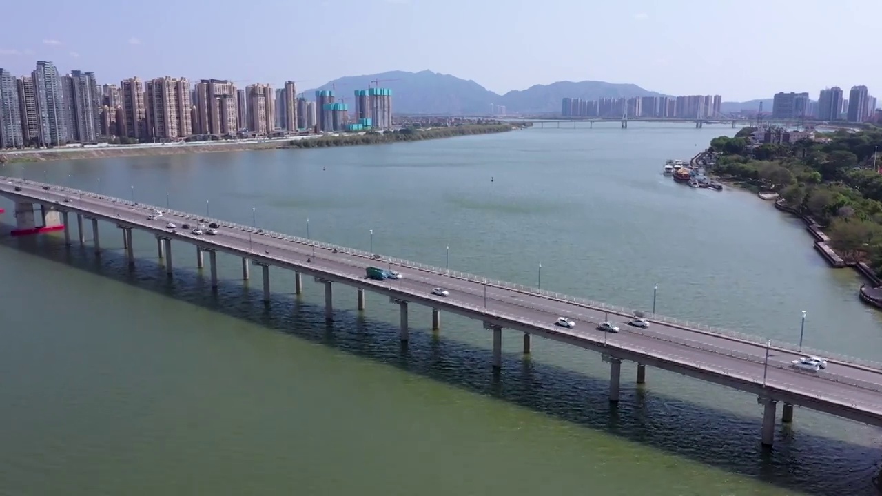 广东清远北江大桥航拍视频素材