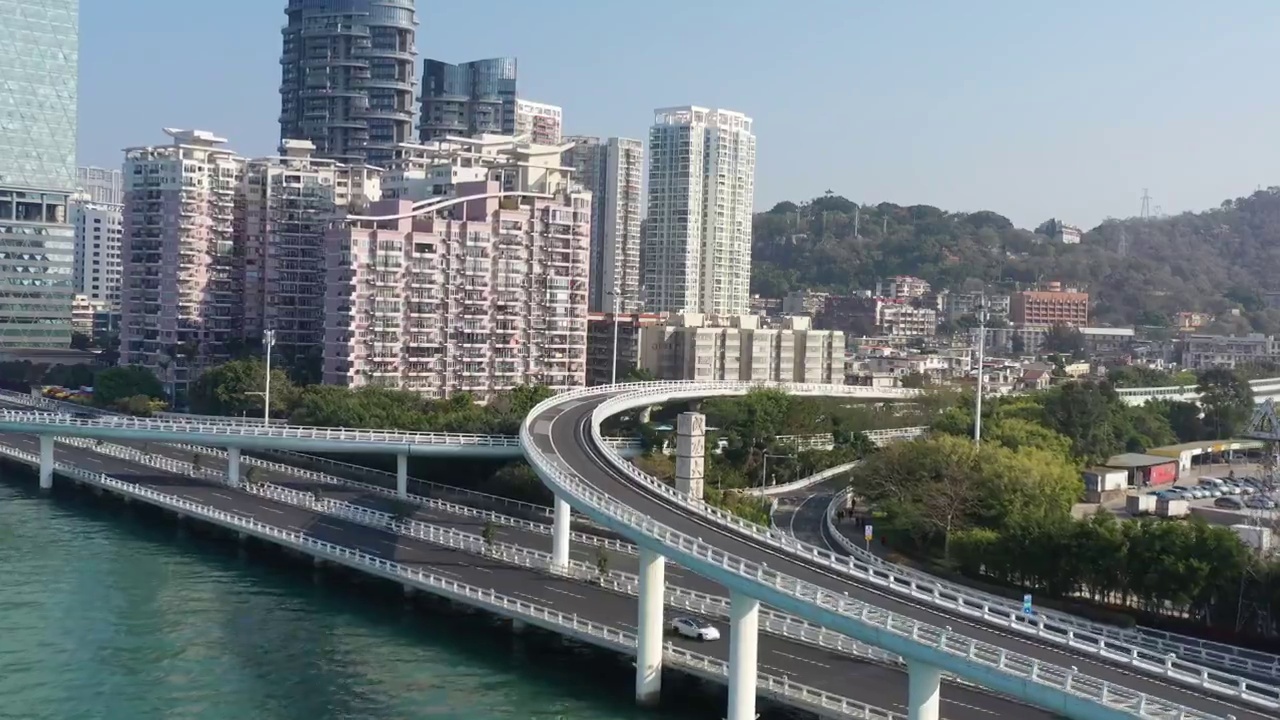 厦门城市风光演武大桥航拍4K视频视频下载