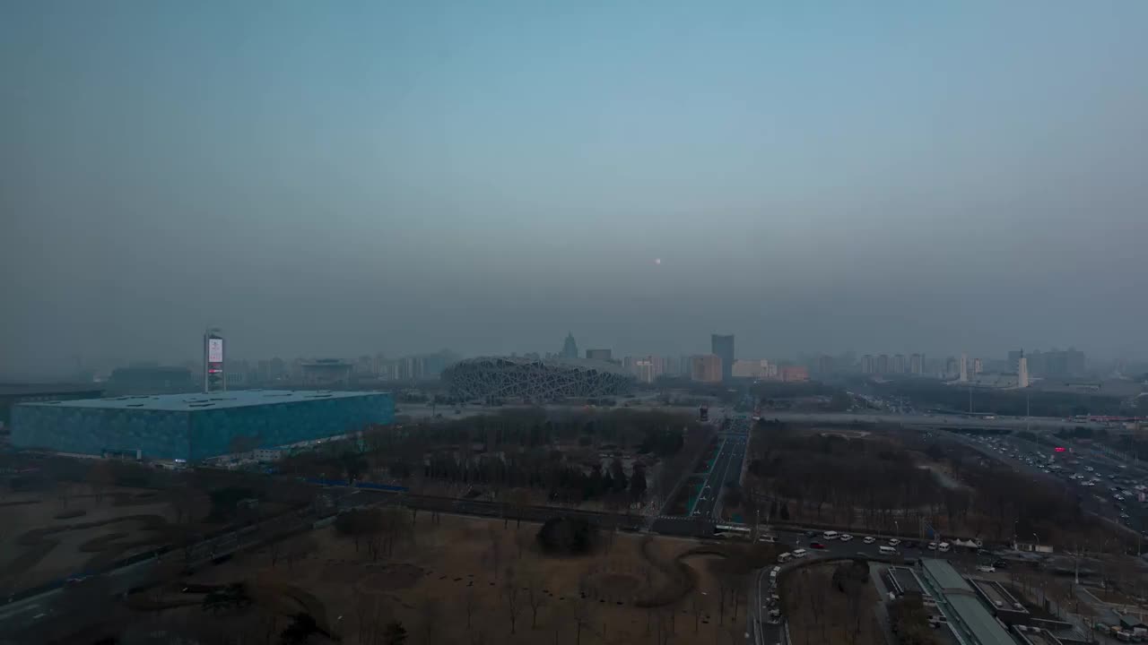 北京城市鸟巢水立方24小时延时摄影视频素材