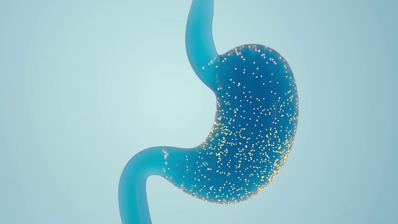 胃部药物吸收动画 3D渲染视频素材