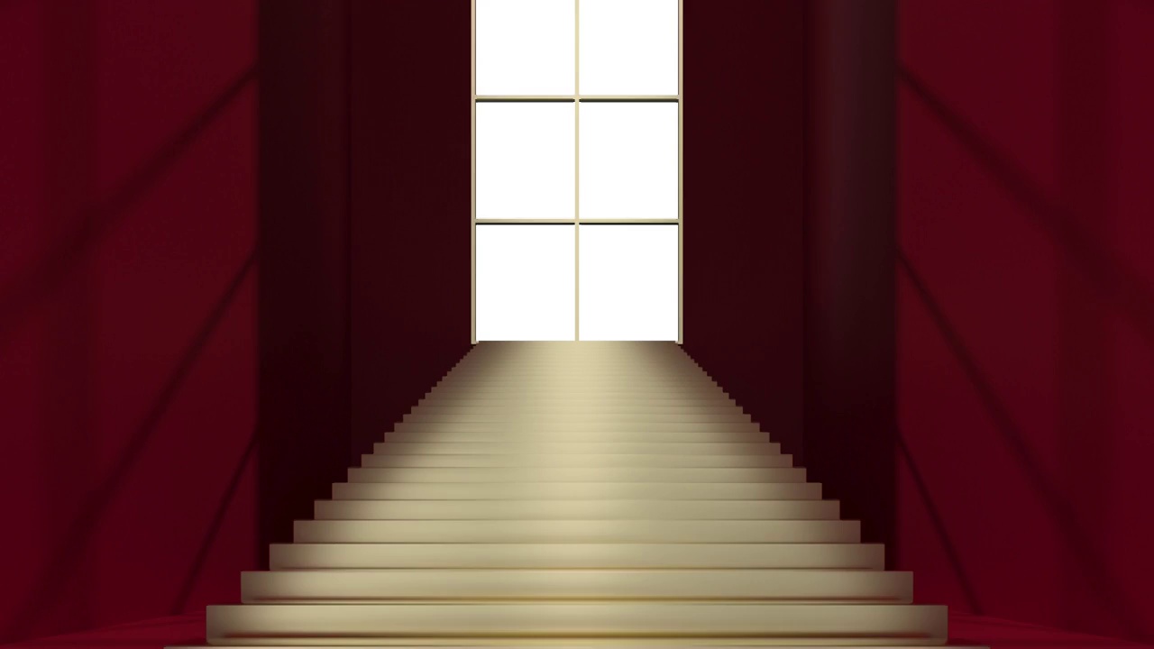 大厅内豪华的楼梯 3D渲染视频下载
