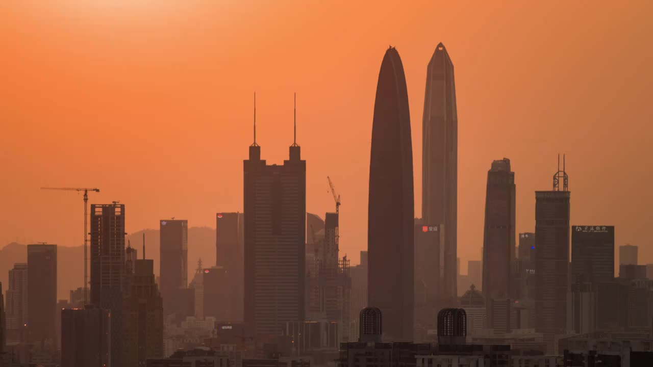 深圳日落与夜景城市景观视频下载