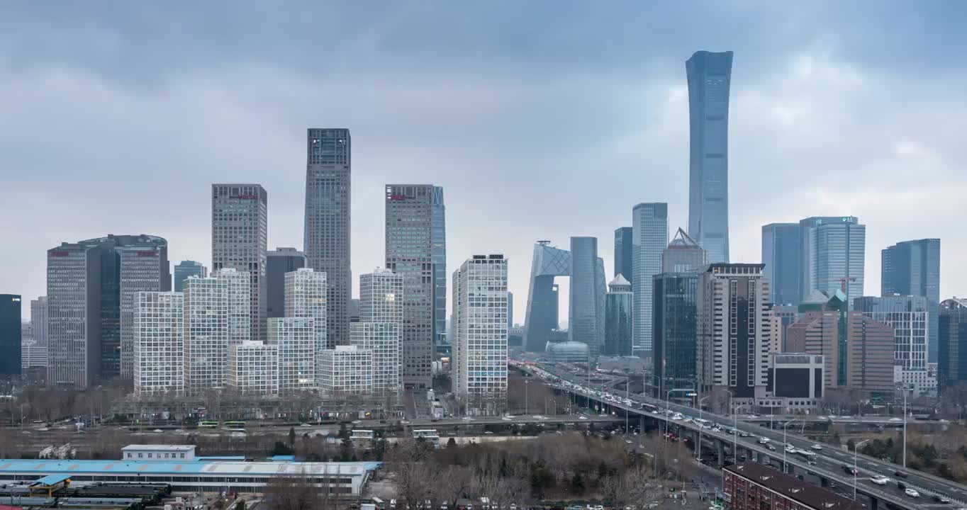 北京国贸CBD日转夜延时视频素材