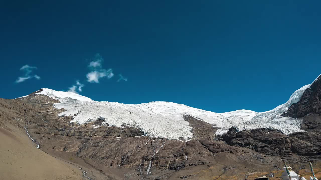 延时摄影西藏风光卡若拉冰川视频素材