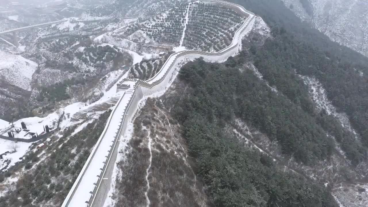 山西平型关雪景视频下载