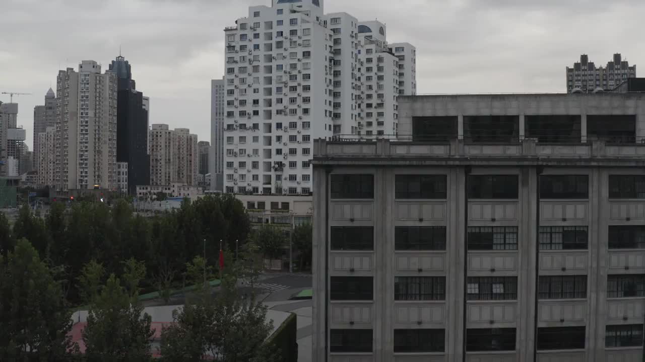 上海苏州河四行仓库航拍视频素材