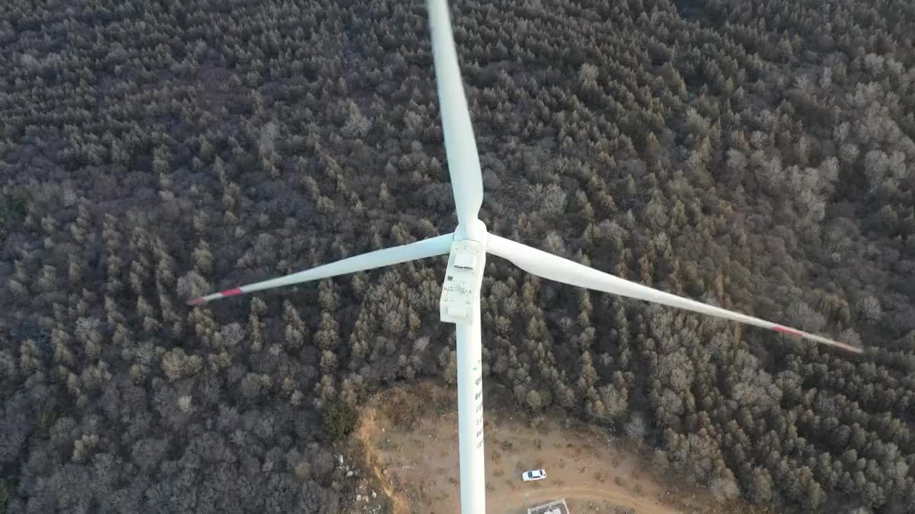 风轮机,东川,风车,风力 日出航拍视频素材