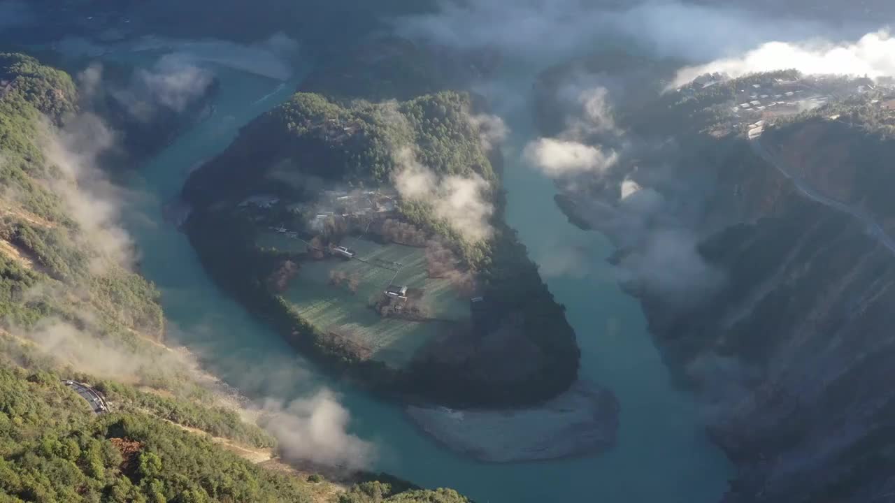 云南省怒江州怒江峡谷航拍风光视频素材