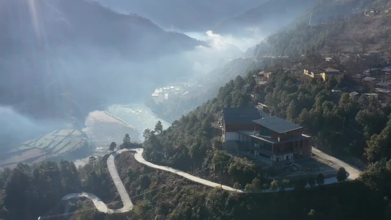 云南省怒江州怒江峡谷航拍风光视频素材