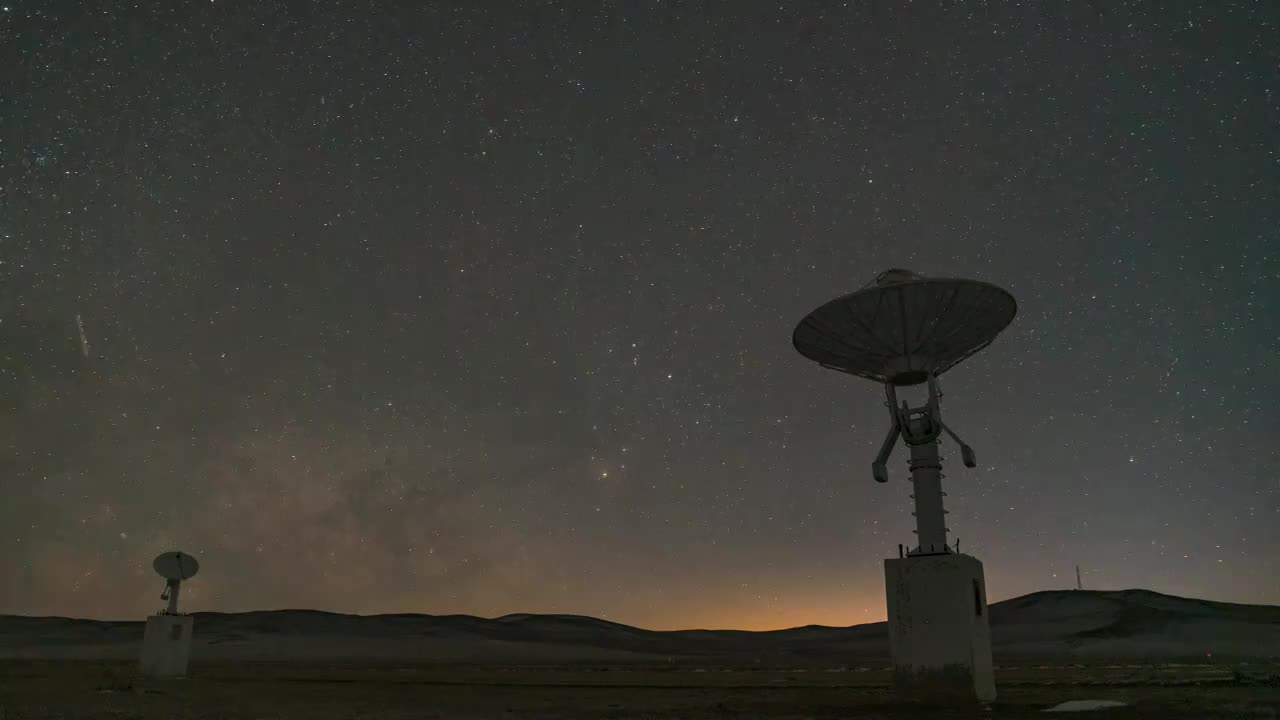 内蒙古锡林郭勒盟明安图天文台银河 8K60P延时视频视频素材