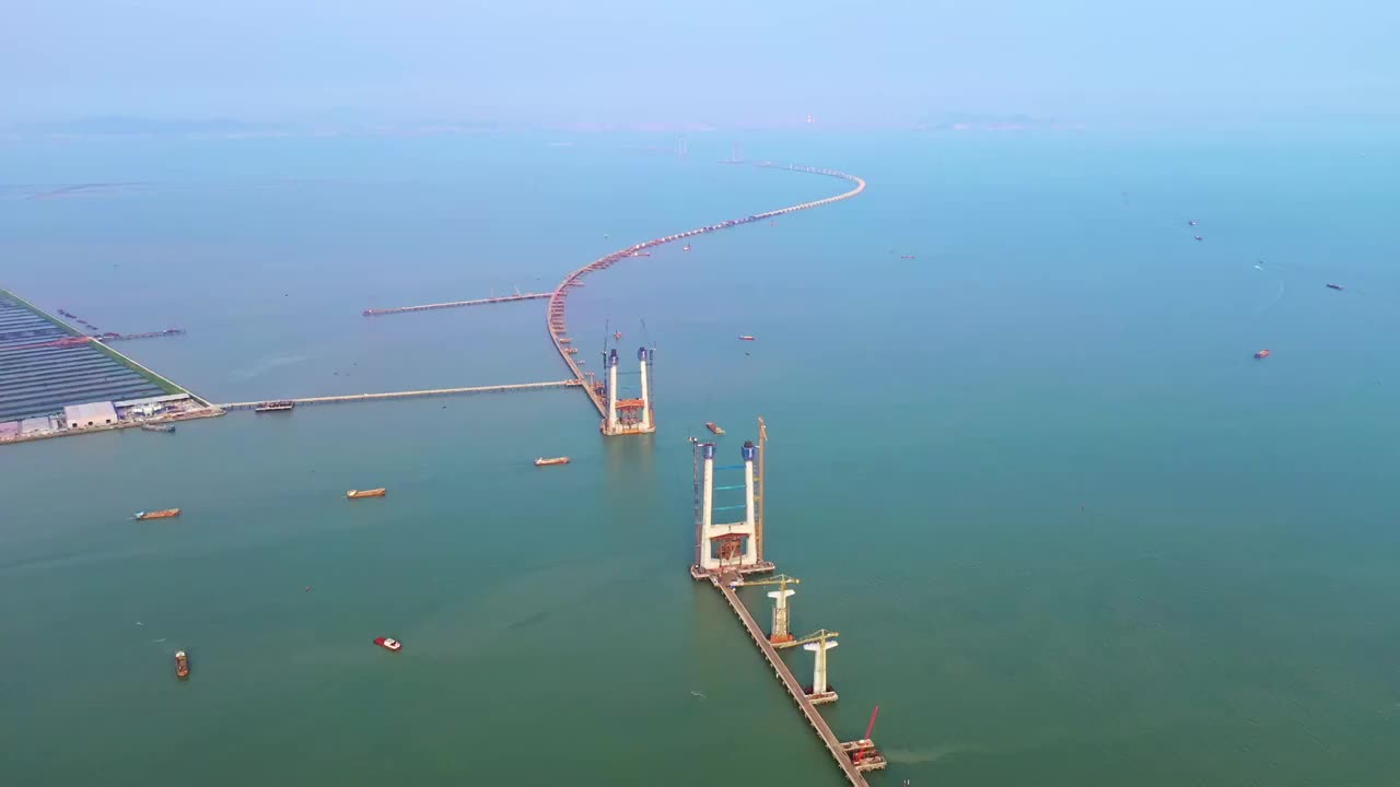 深中通道 深圳中山跨海大桥航拍视频素材