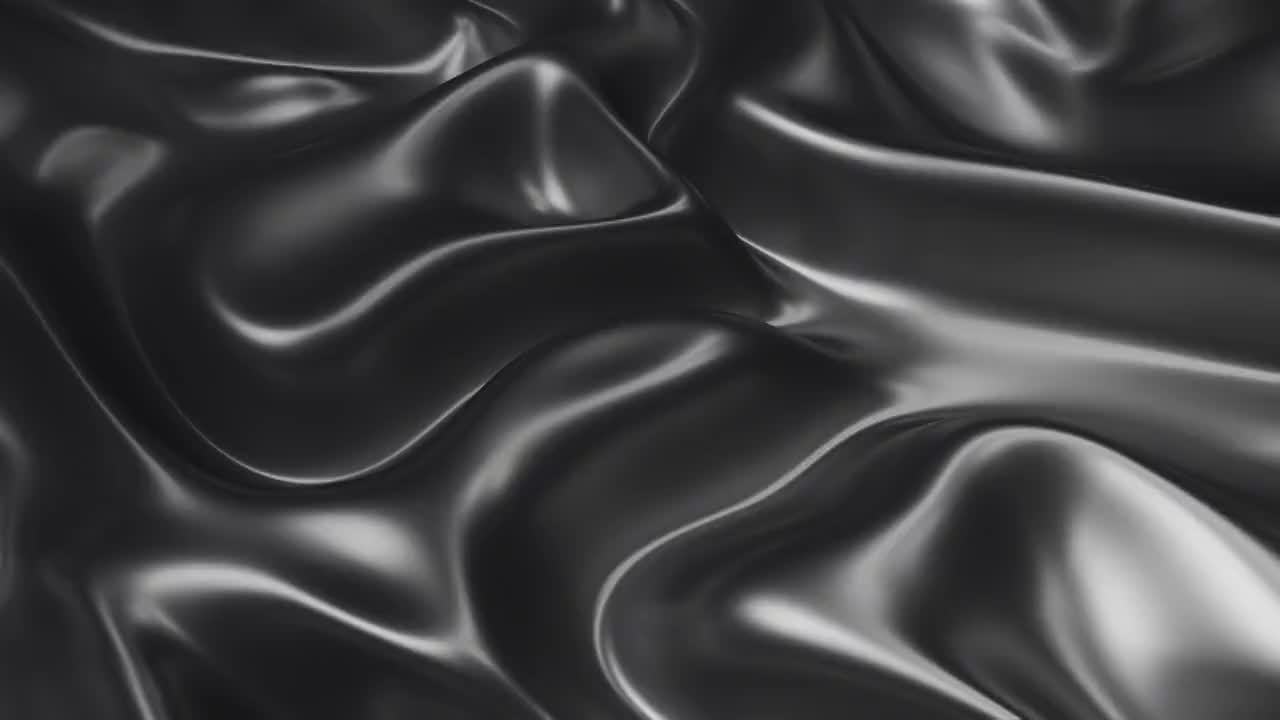 3D渲染黑色金属流体动画视频素材
