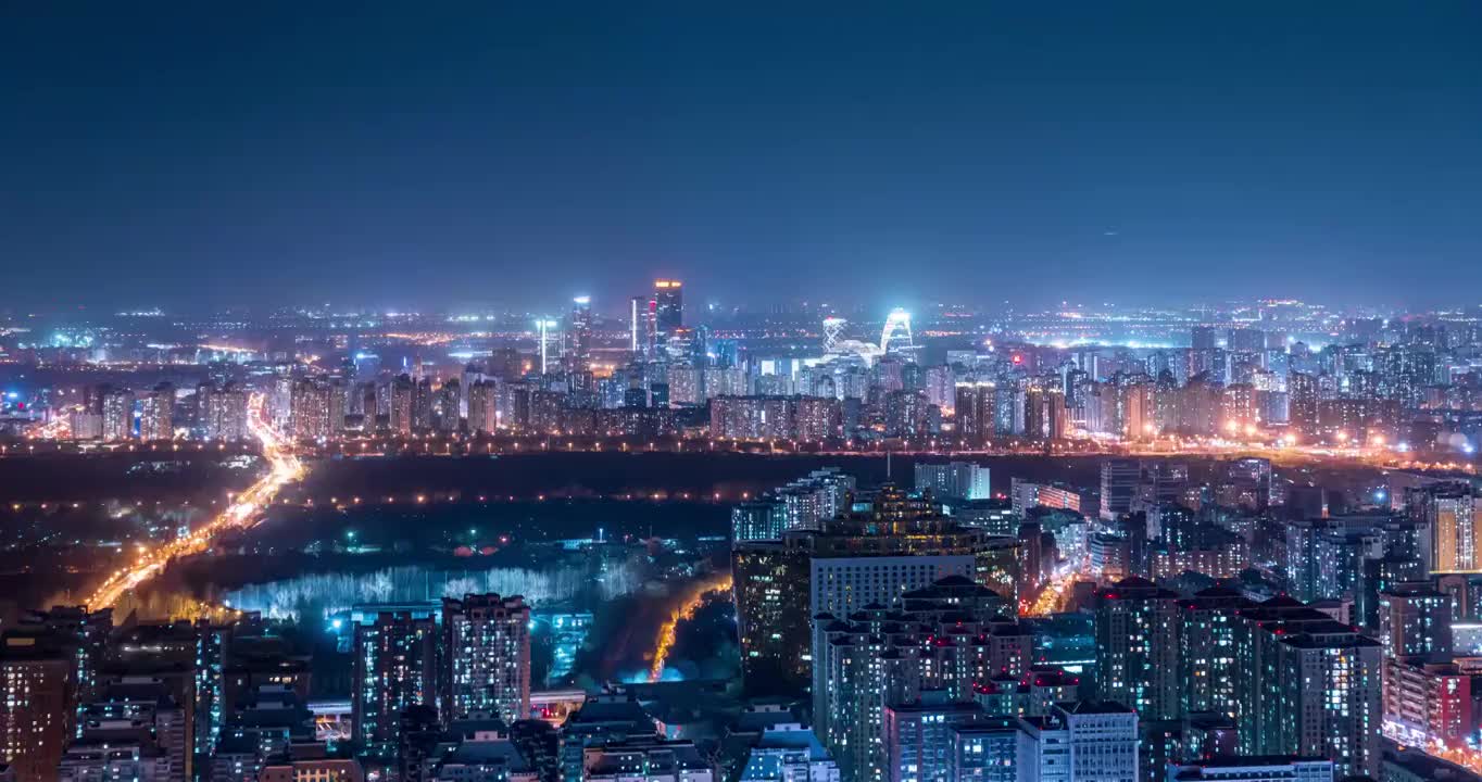 望京SOHO天际线夜景视频素材