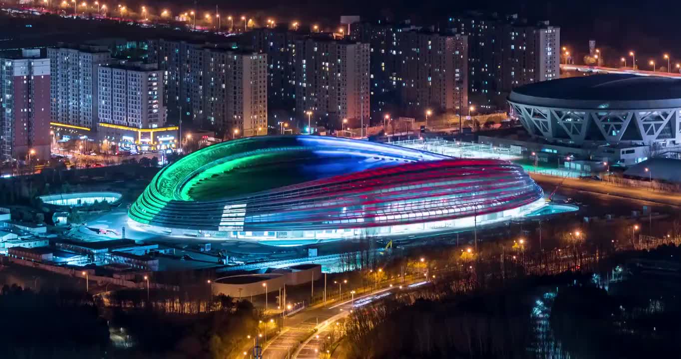 北京冬奥会国家速滑馆夜景延时视频购买