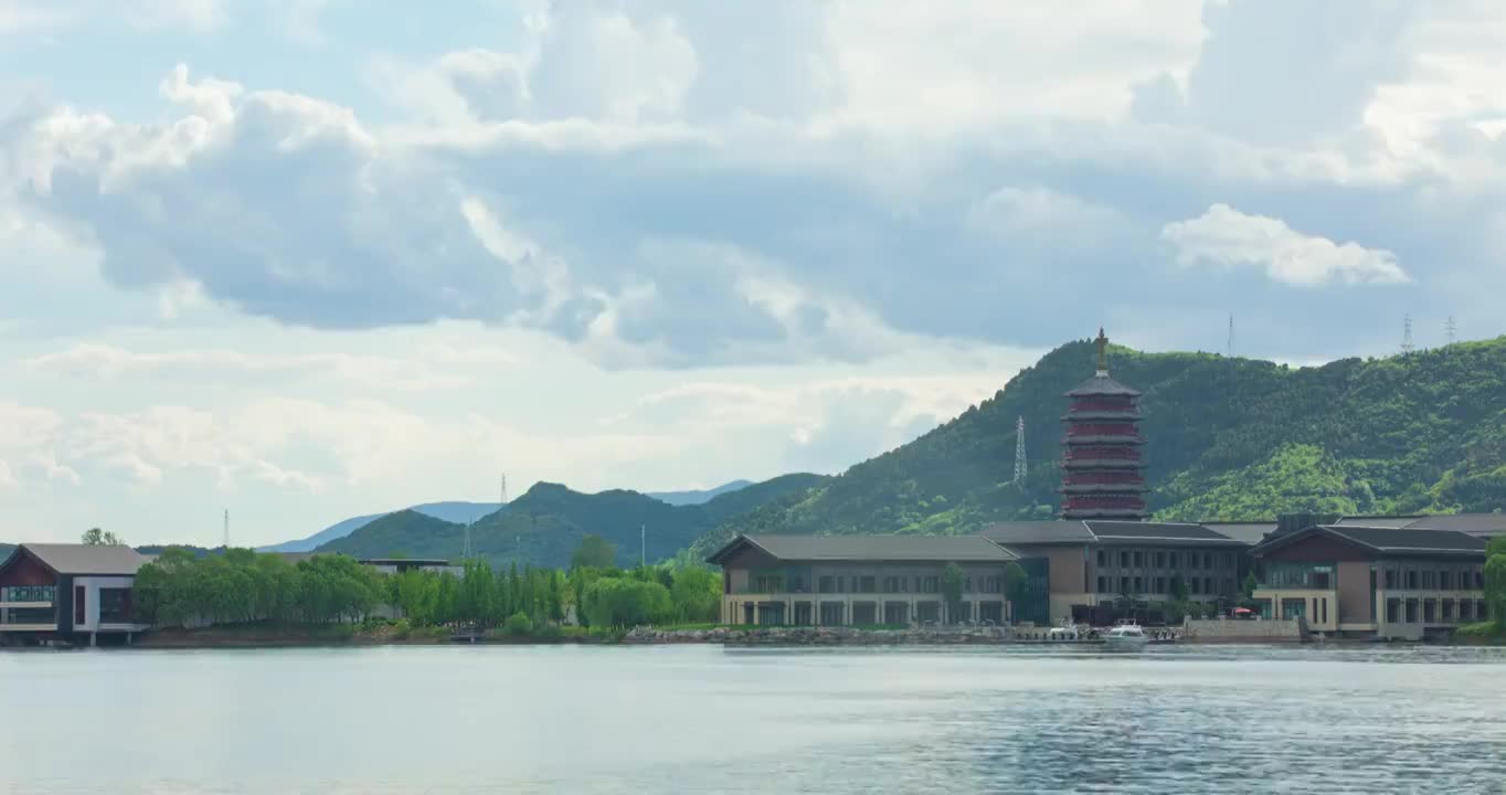 北京雁西湖雁西塔APEC延时4K视频下载