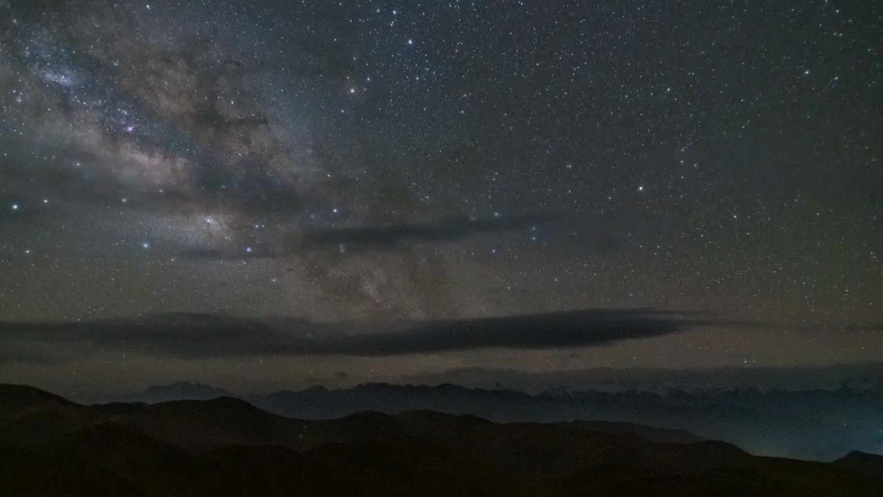 西藏日喀则：珠穆朗玛峰星空与日出时延时摄影视频视频素材
