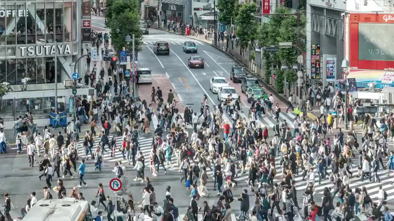 日本新宿街头延时4k视频视频素材