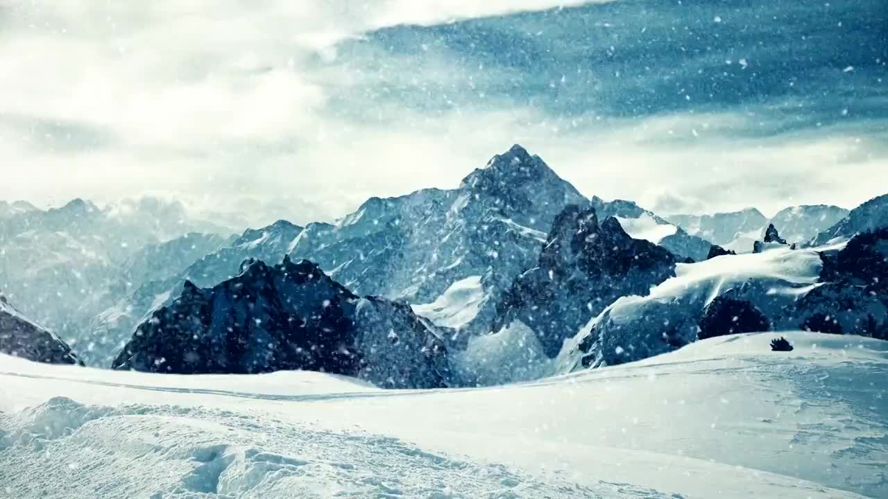 【4K】雪山背景视频视频素材
