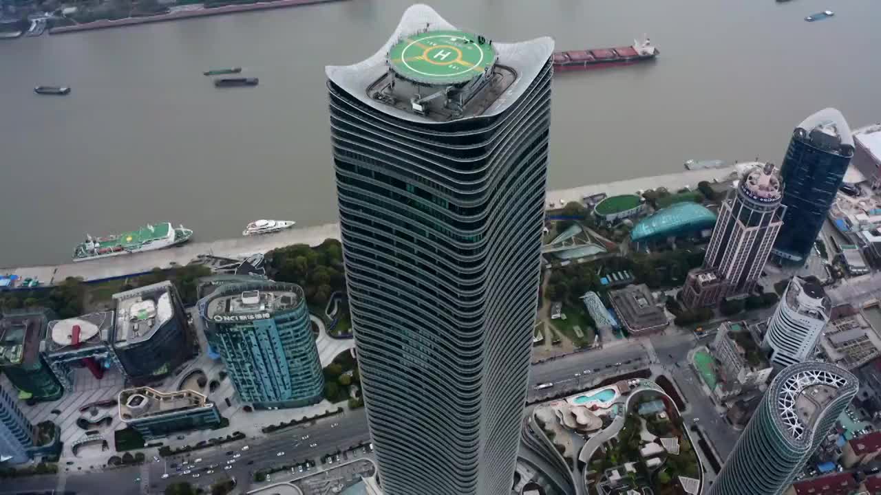 上海白玉兰建筑航拍视频下载