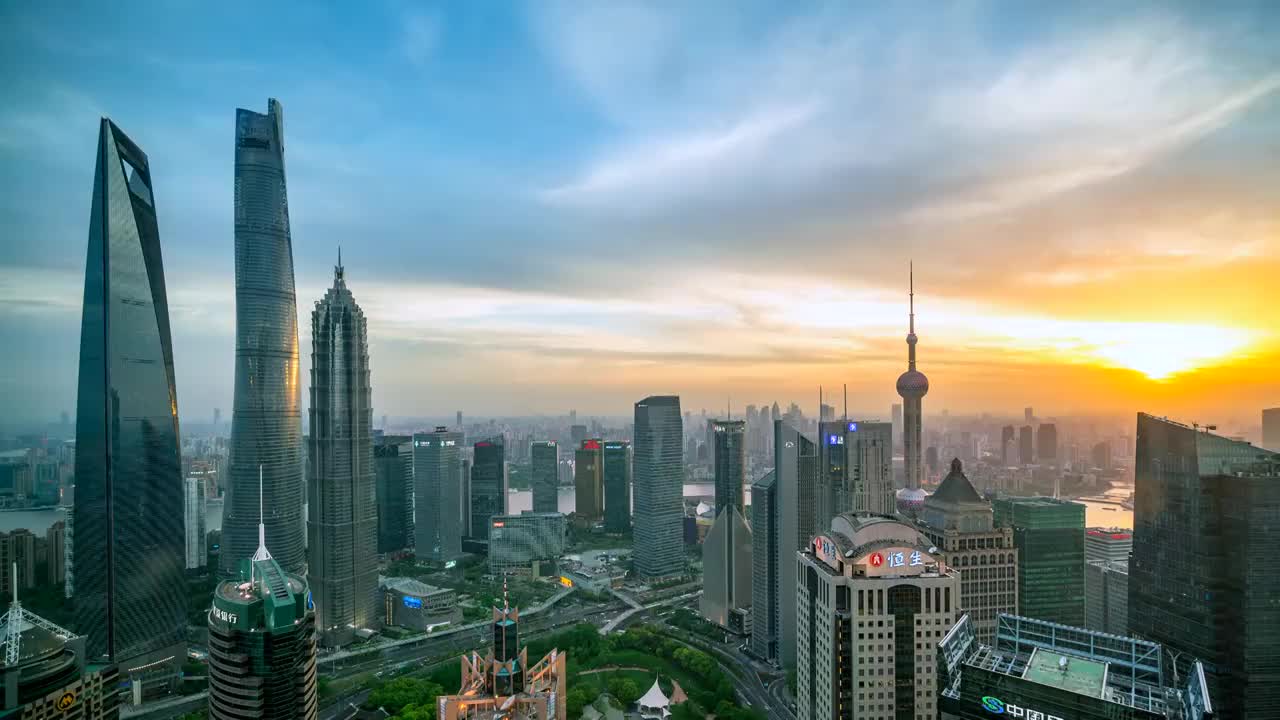 上海城市风光4k延时视频视频下载