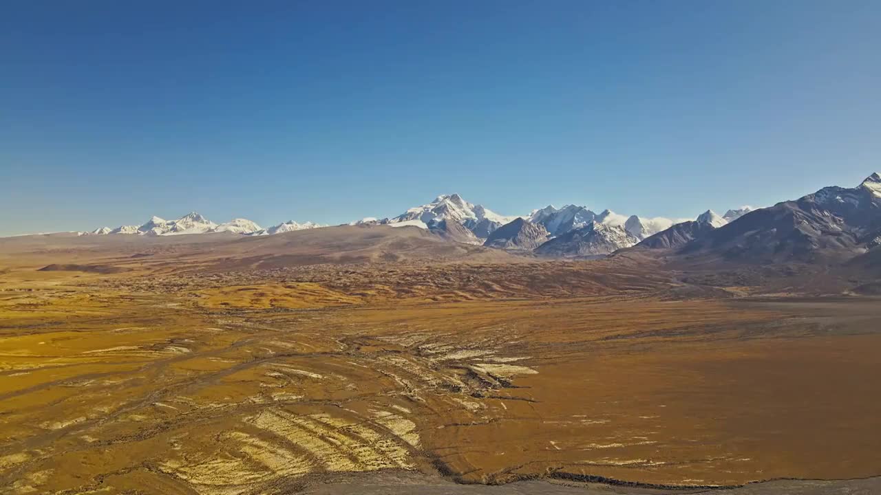 航拍西藏风光希夏邦马群峰视频下载