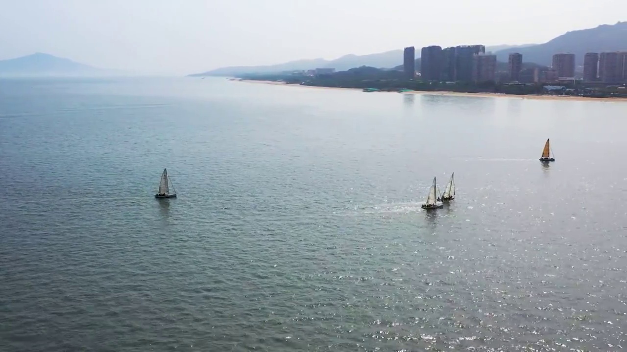 4K航拍海上帆船视频素材