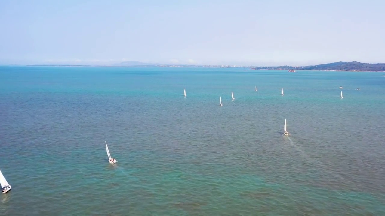 4K航拍海上帆船视频素材