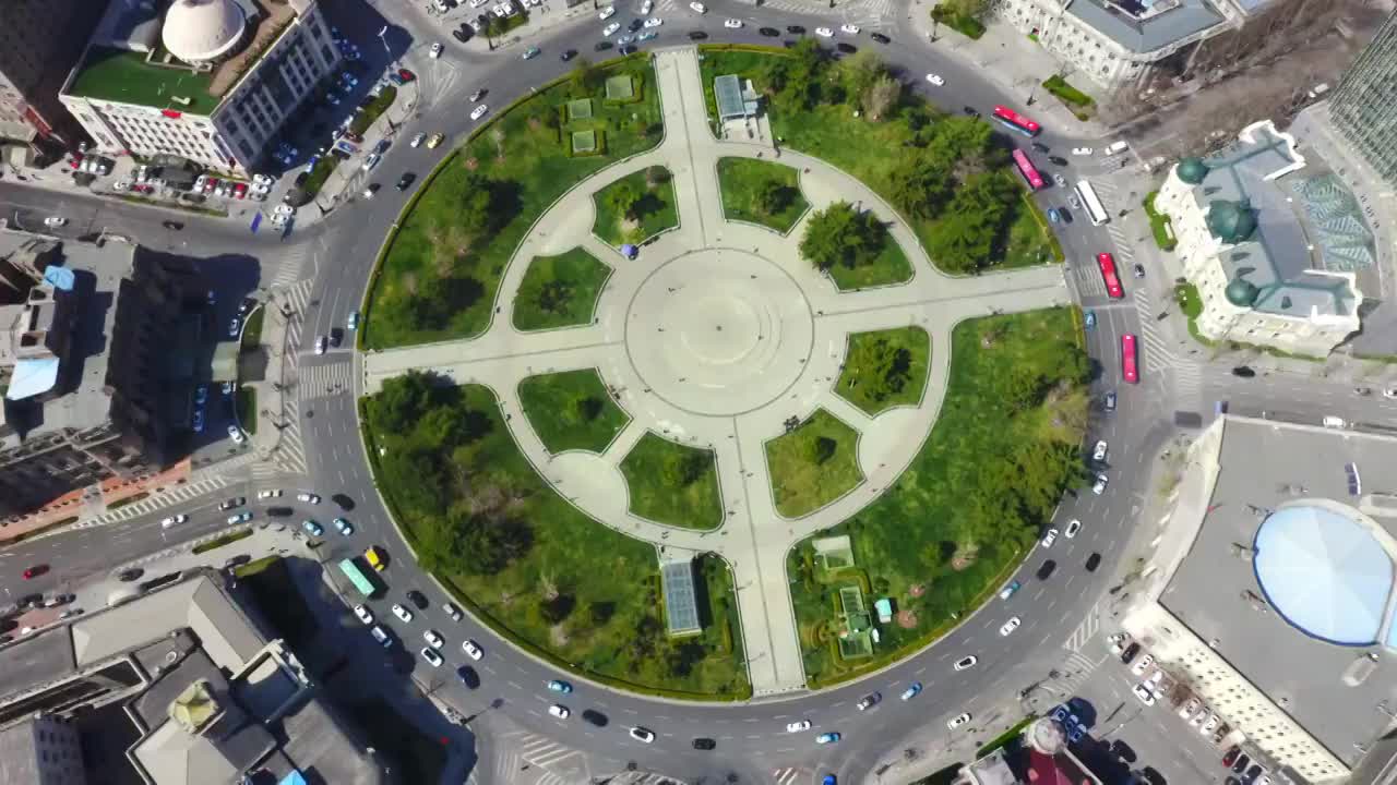 航拍大连中山广场视频素材