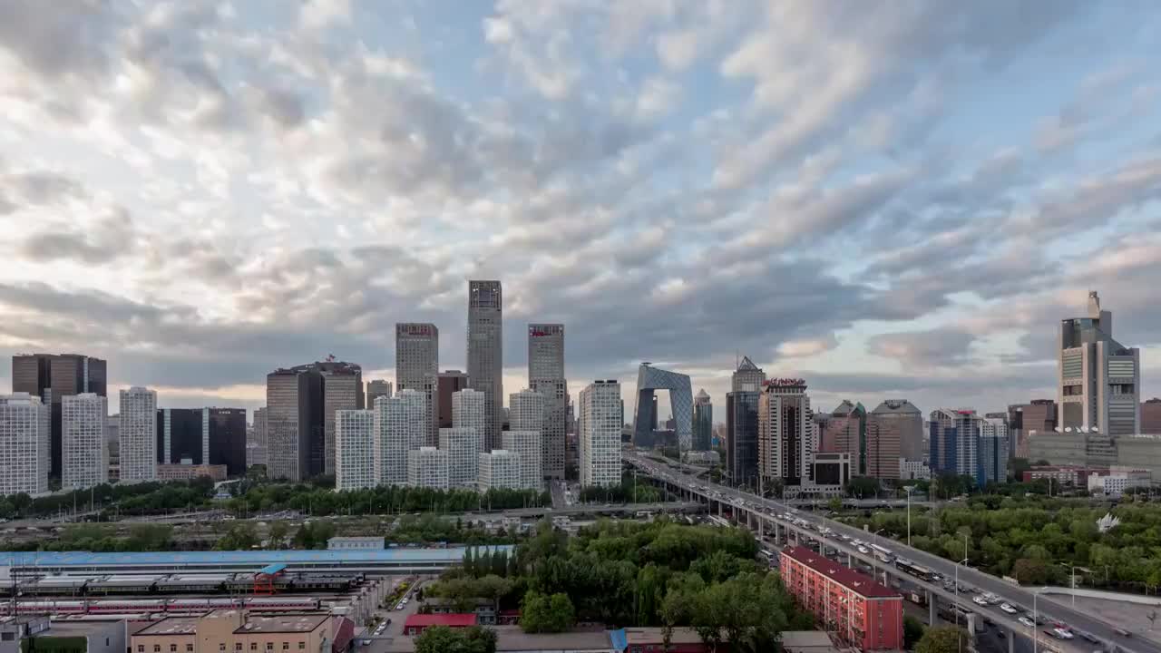 北京CBD核心区延时视频素材