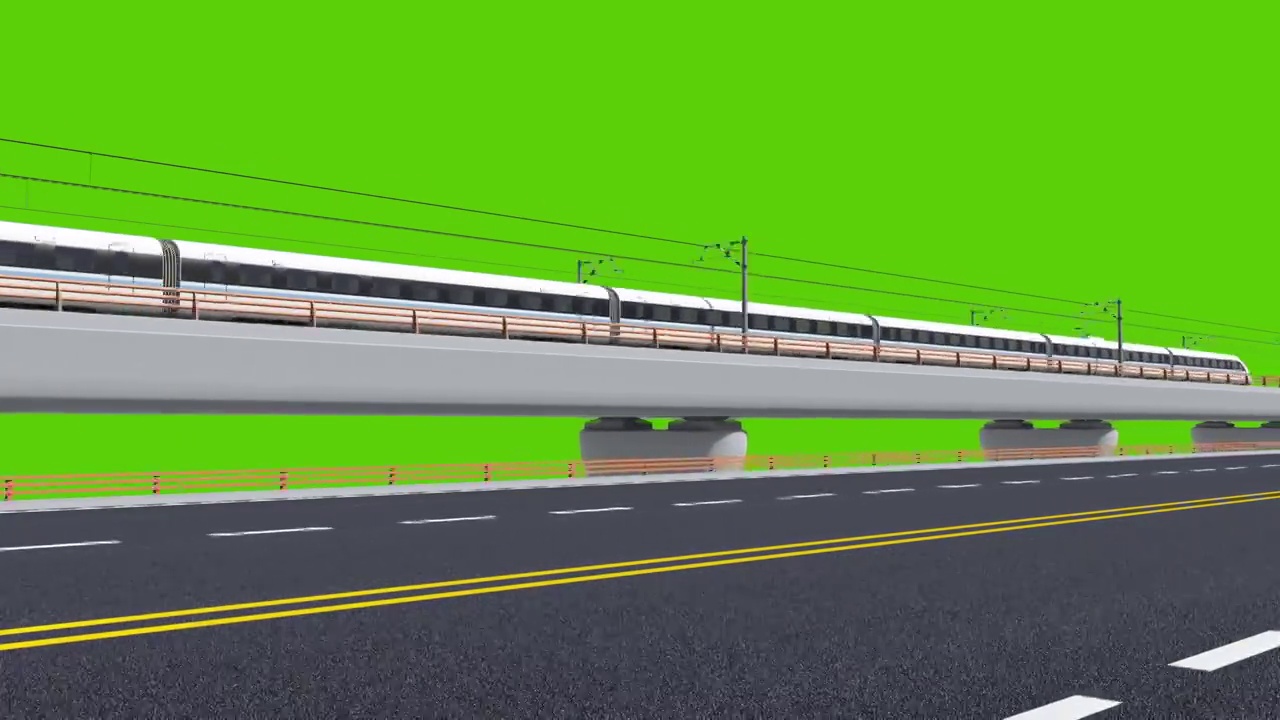 C4D制作高速铁路和公路素材视频素材