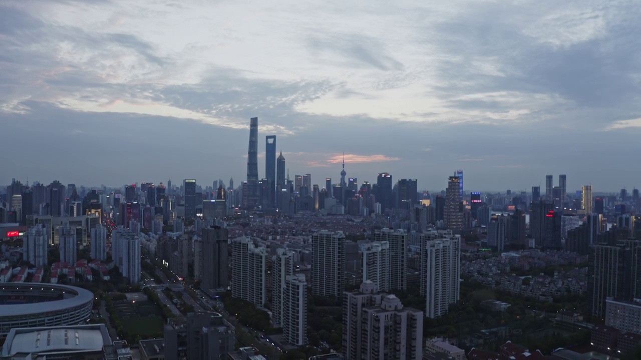 上海北浦东新区陆家嘴航拍视频下载