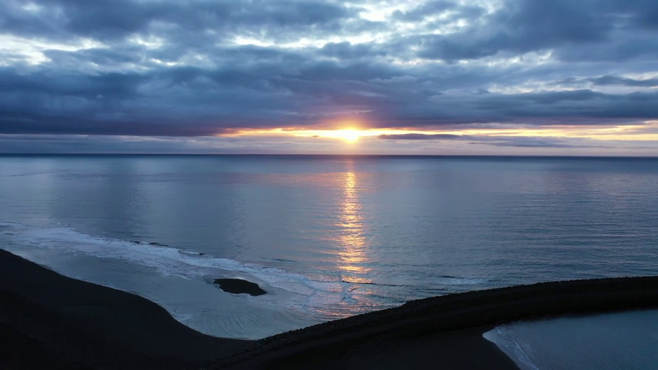 冰岛南部Landeyjahöfn港口海滩视频素材