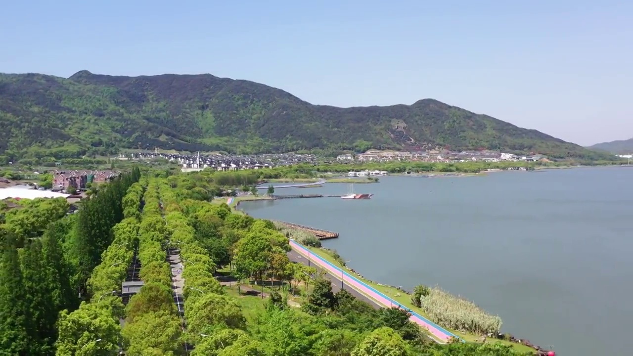 宁波东钱湖风光航拍4K视频视频素材