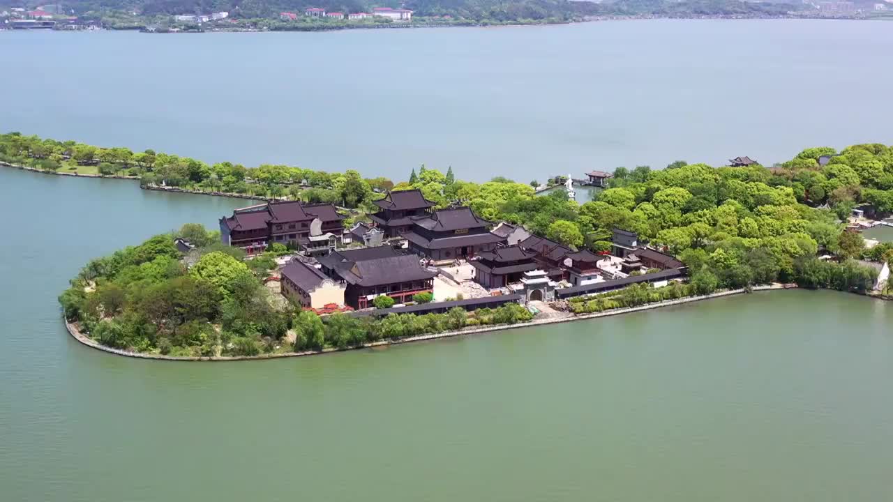 宁波东钱湖湖心岛风光视频素材